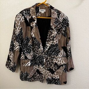 Mighty Black and Brown Patterned Vintage Blazer